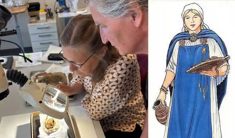 Fragmente textile vechi de 1.300 de ani, descoperite în mormântul unei femei vikinge