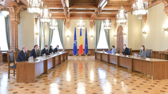 Consultări la Cotroceni / Klaus Iohannis şi delegaţia PSD FOTO presidency.ro / Arhivă