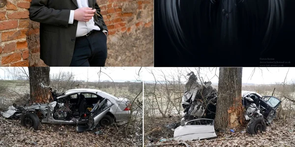Dennis un tânăr student de 23 de ani din Sibiu și a pus capăt zilelor intrând cu mașina în copac Foto colaj jpg