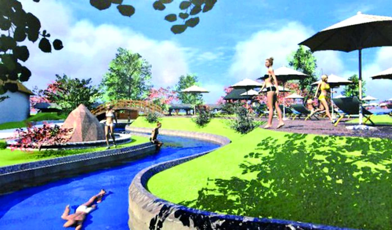 Parcul de  distracţii va avea,  pe lângă mai multe  bazine, şi teren  de fotbal şi tenis