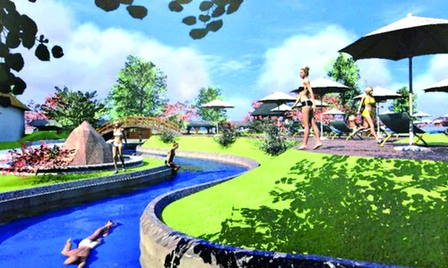 Parcul de  distracţii va avea,  pe lângă mai multe  bazine, şi teren  de fotbal şi tenis jpeg