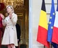 Regina Mathilde la Palatul Elysee. FOTO: Casa Regală belgiană
