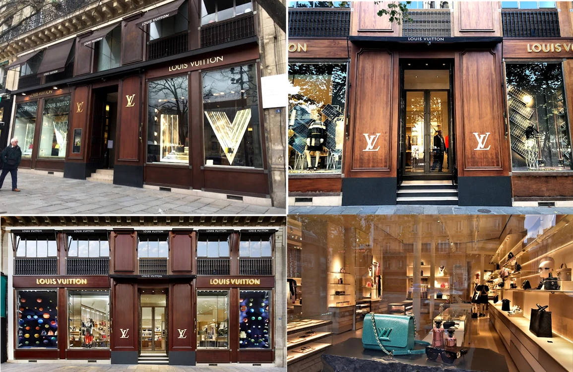 Magazinul Louis Vuitton prădat de hoți de două ori în ultimele săptămâni Colaj DMS