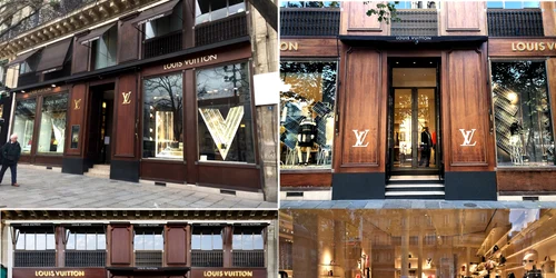 Magazinul Louis Vuitton prădat de hoți de două ori în ultimele săptămâni Colaj DMS