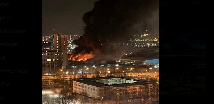 Incendiu puternic în Moscova Foto X/LX