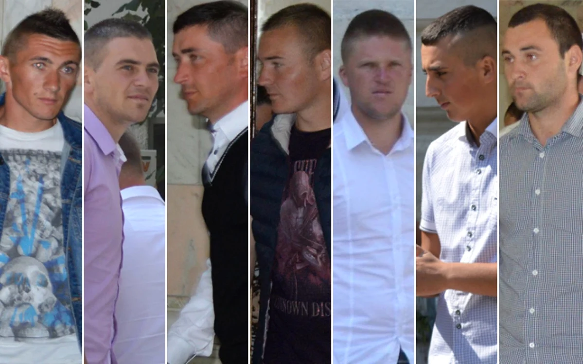 Cei şapte violatori: Boicu Ionuţ Bogdan, Burada Silviu, Burlacu Paul,Surleac Ioan,Bolboceanu Petrică, Rotaru Alin Dumitru, Avădanei Silviu.  FOTO: Simona Voicu