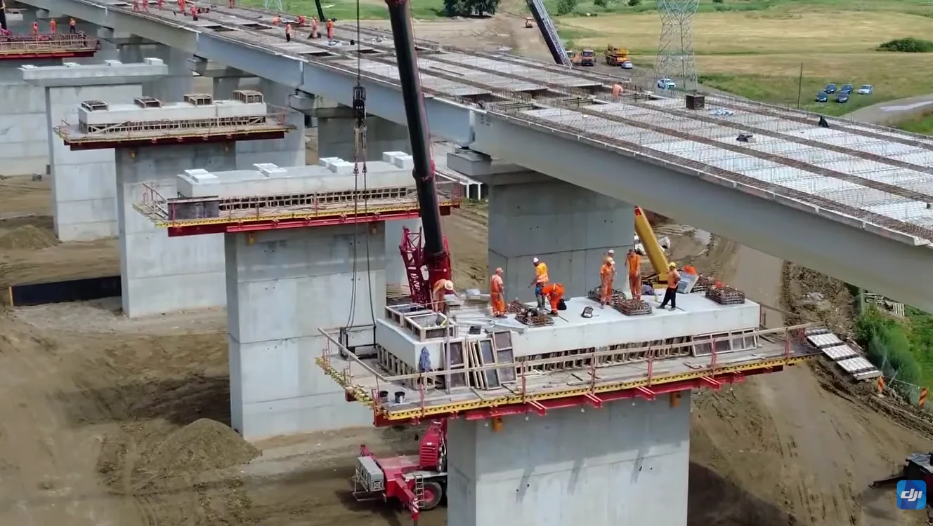 Lucrările pe Autostrada Moldovei (A7) avansează. FOTO: captură video