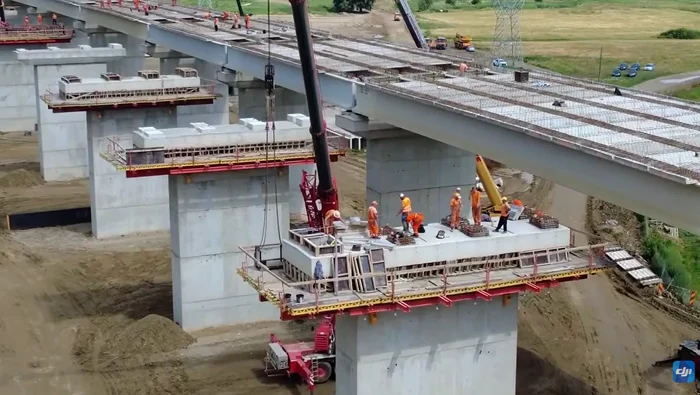 Lucrările pe Autostrada Moldovei (A7) avansează. FOTO: captură video