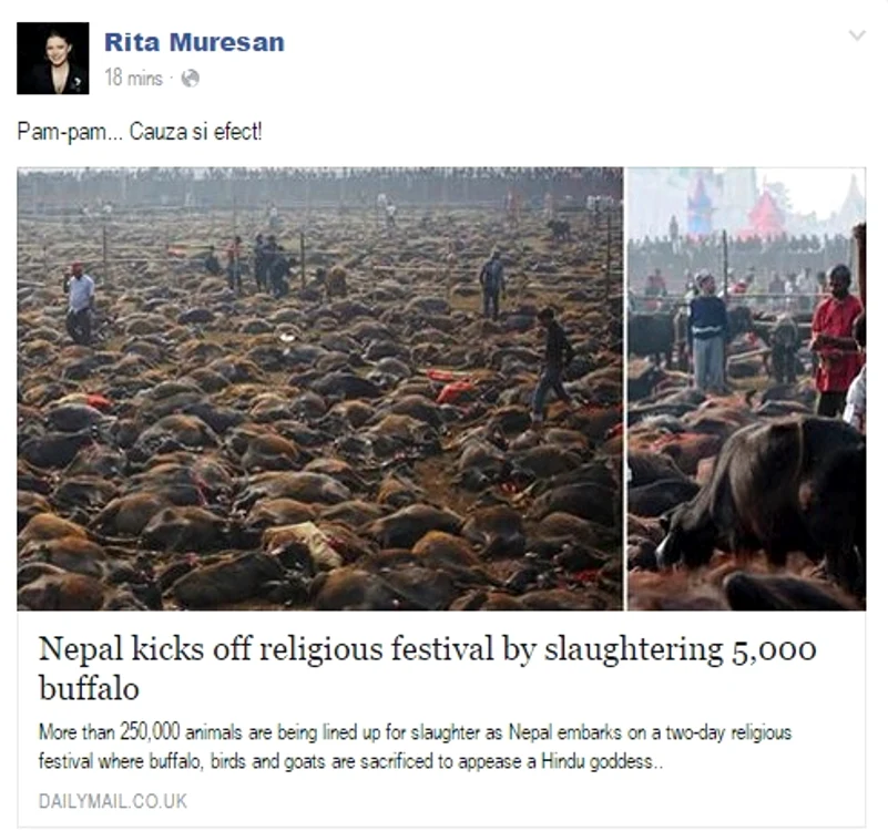 Rita a publicat un mesaj ciudat pe pagina ei de Facebook