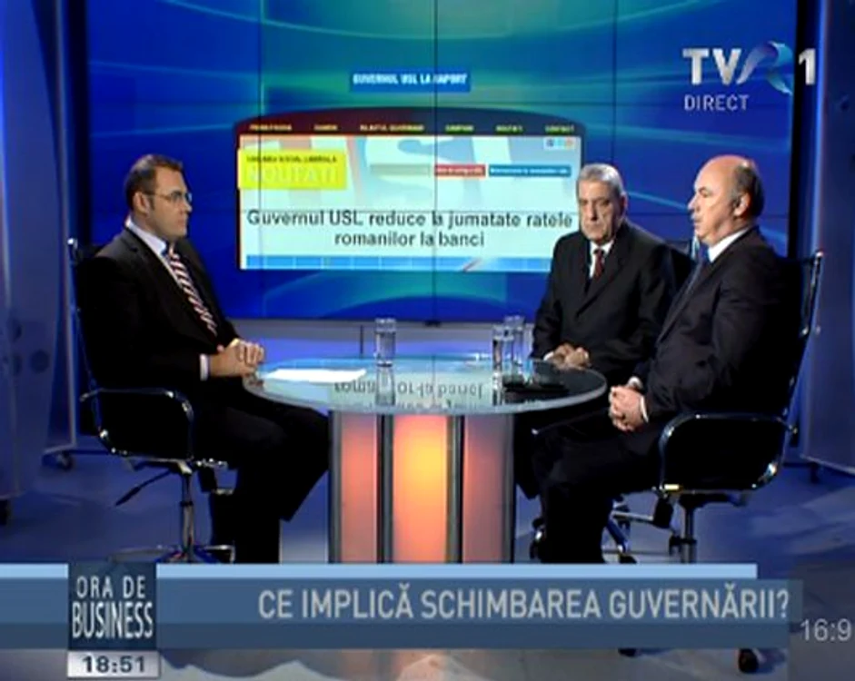 
    Moise Guran, în ultima ediţie a «Orei de business», pe 27 februarie 2014.  