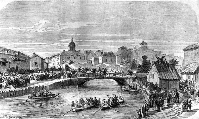 Intrarea domnitorului Carol I în București, la 10 mai 1866. Gravură publicată de ziarul francez L'illustration (© Wikimedia Commons)