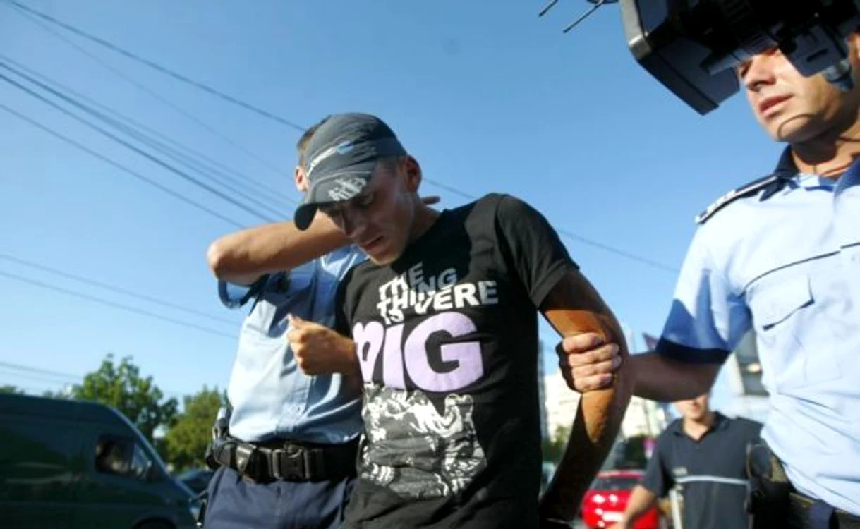 Lucian Mândrilă, agresorul de la Timişoara. (Foto: Sebastian Tătaru)