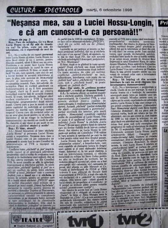 articole despre lucia hossu octombrie 1998