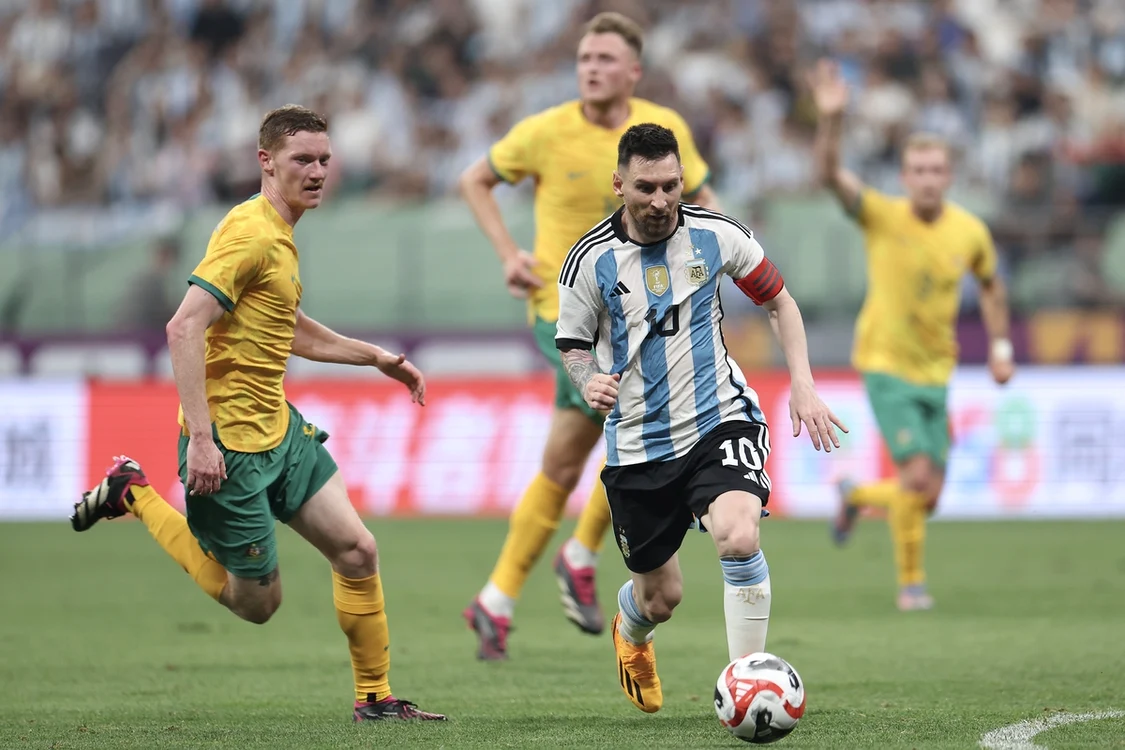 Lionel Messi a marcat un gol contra Australiei. Foto Getty images 
