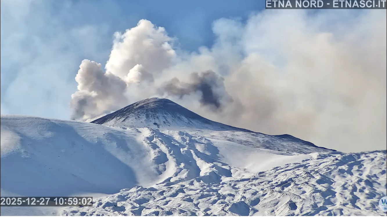 Etna a prezentat vineri noi semne de activitate. FOTO: X/@helionomics