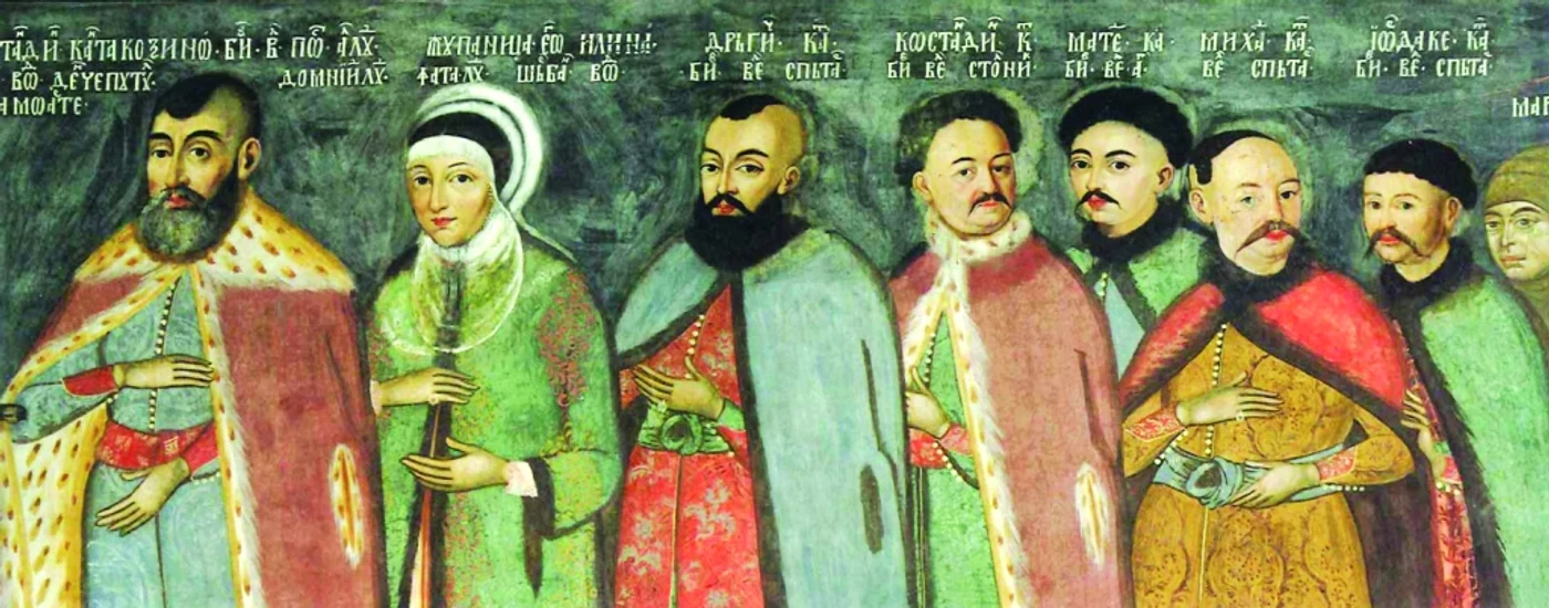 Cantacuzinii, pictaţi de zugravul Constantinos în biserica mare de la Hurezi