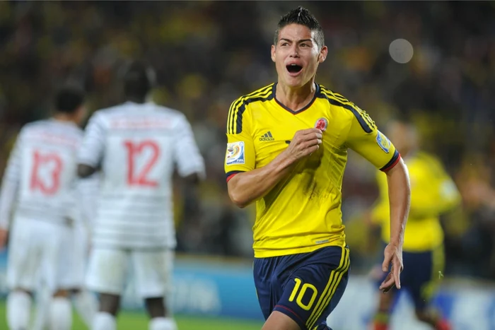 James Rodriguez e golgeterul Columbiei la CM FOTO AFP