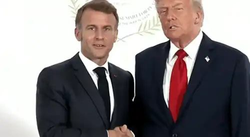 trump macron gif