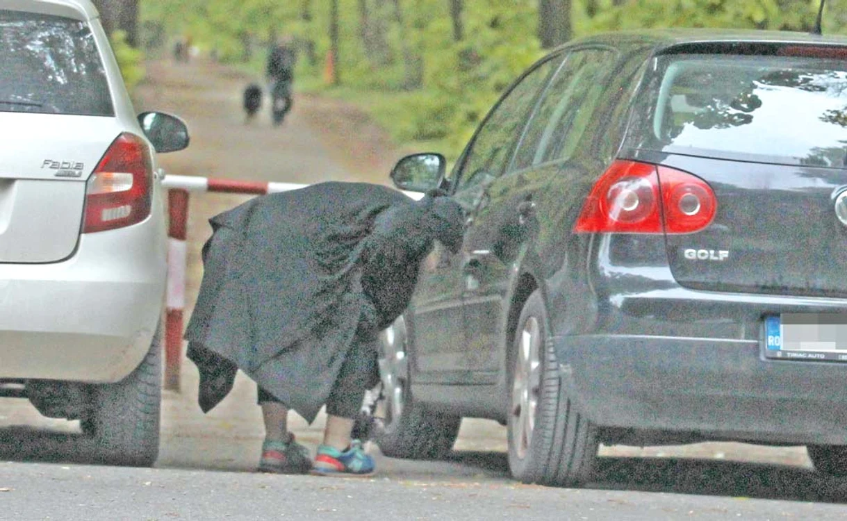 Anca Badiu şi-a luat căţelul în braţe şi a urcat într-un VW Golf cu număr BIJ