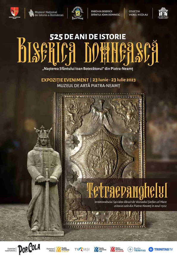 Un tetraevanghel caligrafiat în urmă cu peste 500 de ani la Mănăstirea Putna, expus la Piatra-Neamț