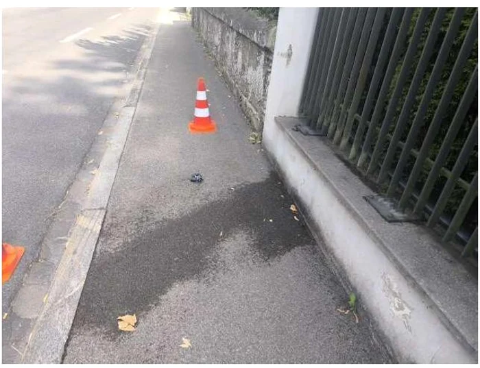 Locul unde a fost amplasat dispozitivul incendiar FOTO: MAE
