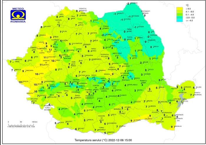 Cum arăta harta meteo marți, la ora 15. FOTO meteoromania.ro