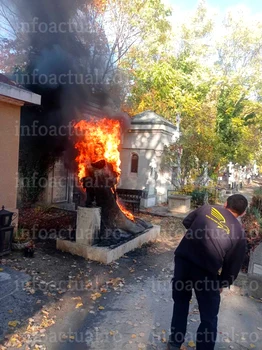 Mormântul Florinei Cercel a ars ca o torță