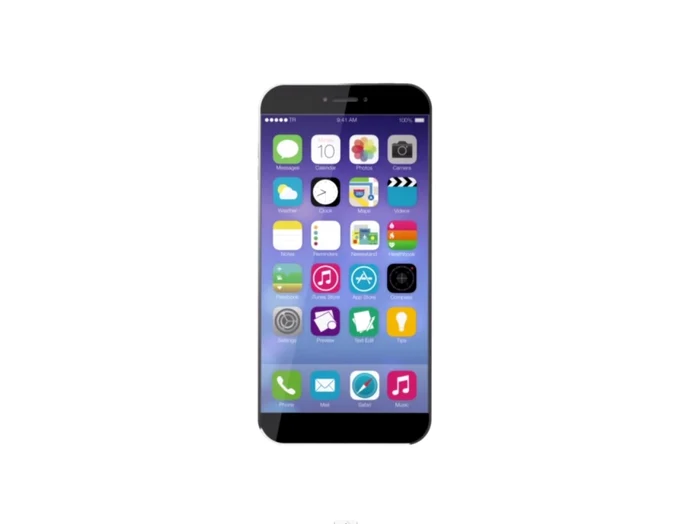 Conceptul de iOS 8 pe un iPhone cu ecran mai mare.