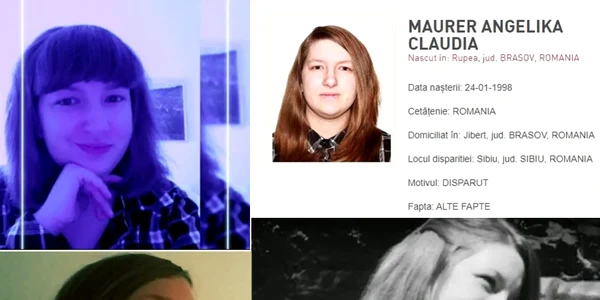 Angelika Maurer studenta din Sibiu dispărută în data de 8 februarie Foto colaj