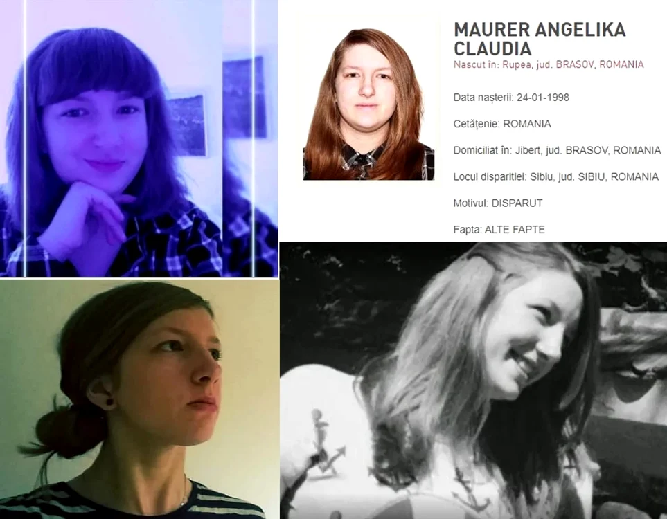 Angelika Maurer studenta din Sibiu dispărută în data de 8 februarie Foto colaj