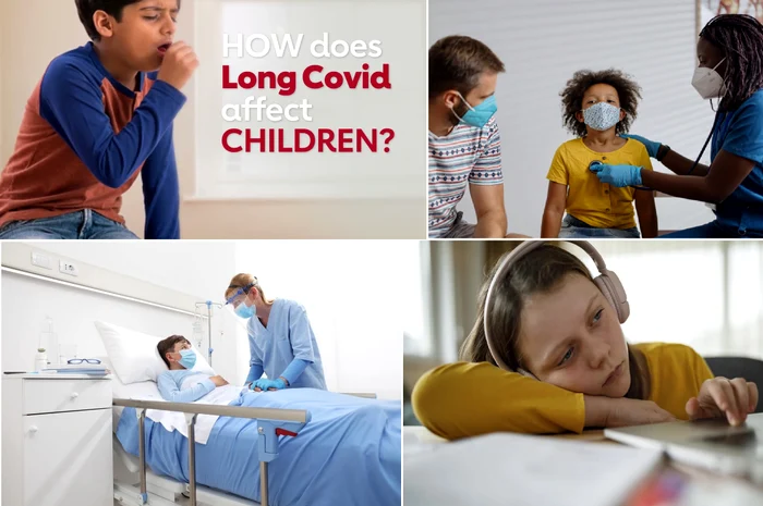 Imagini cu copii bolnavi de Covid prelungit Colaj American Heart Association & Yale Medicine