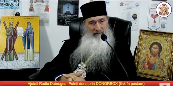 Teodosie arhiepiscopul Tomisului ațipind la emisiunea de la Radio Dobrogea SURSA Youtube png
