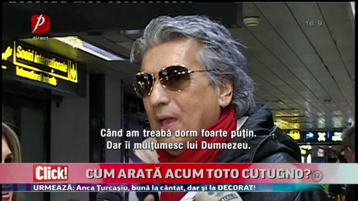 Toto Cutugno, desfigurat de bătrâneţeCaptură Prima TV