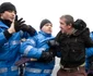 Manifestanţi reţinuţi de jandarmi la Piaţa Victoriei FOTO Inquam Photos / Bogdan Buda