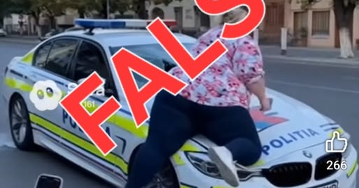 MAI demontează clipul viral cu o femeie care distruge mașina de poliție