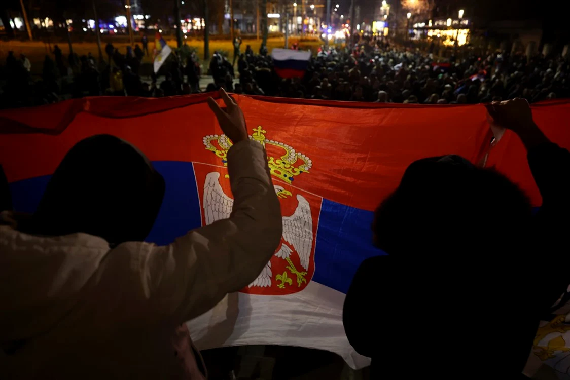 Belgrad: marș de susținere a sârbilor din Kosovo FOTO EPA-EFE
