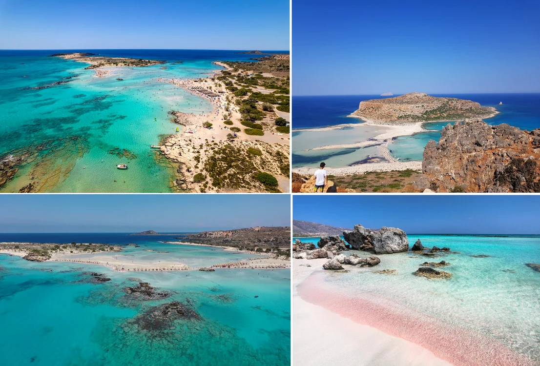 Plajele incredibile din Creta Grecia adevărate paradisuri turcoaz și roz Colaj DMS 
