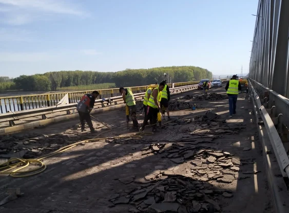 Reparații ample la podul peste brațul Borcea FOTO Facebook/DRDP Constanța