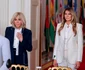 Brigitte Macron, Melania Trump și robotul umanoid la Casa Albă. FOTO: Getty Images
