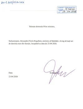 DOCUMENT cu demisiile miniștrilor PSD, 23 aprilie 2026