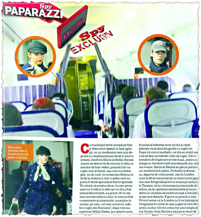 Bănică n-a vrut să stea lângă soţie în avion