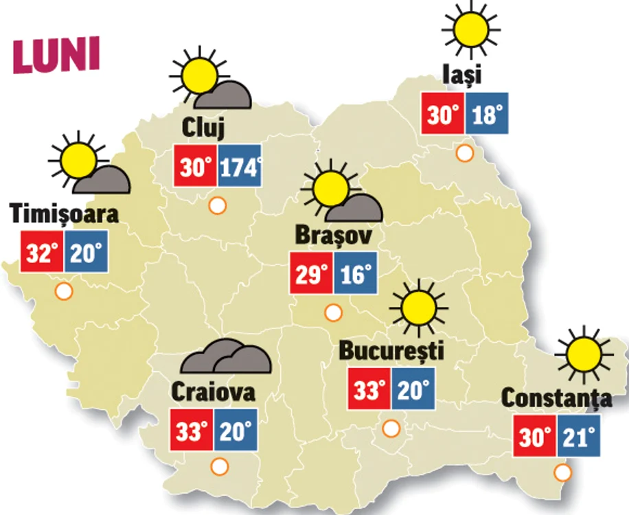 Astăzi vremea va fi însorită și caldă în majoritatea regiunilor