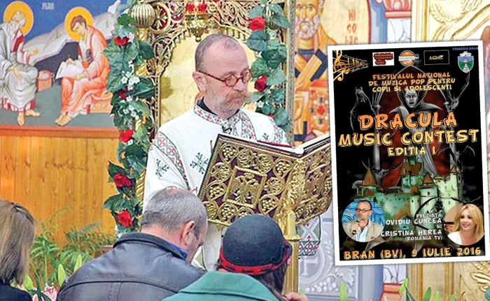 De curând, el a ținut o slujbă la o biserică din Spania. Pe afiș apare numele lui Ovidiu