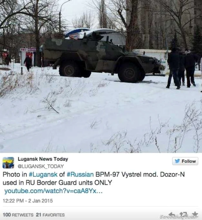 Dovada ca vehicule rusesti BPM-97 au apărut in estul Ucrainei FOTO Business Insider