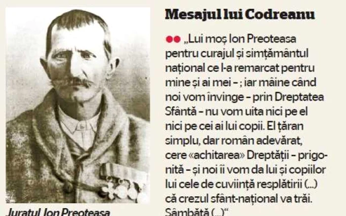 Mesajul lui Codreanu