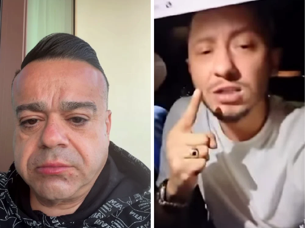 Adrian Minune și bărbatul care l-a amenințat/FOTO: Colaj Instagram @adrian.minune.official