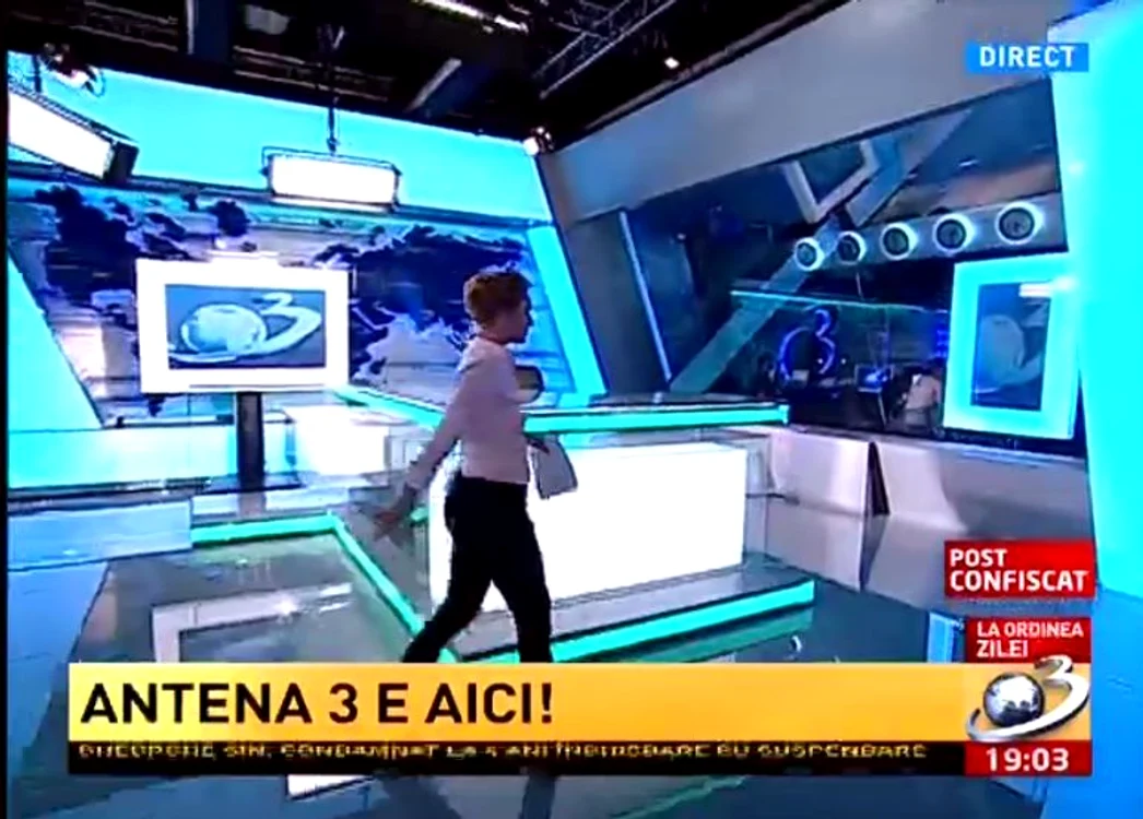 Imagini din sediul confiscat al Antenei 3