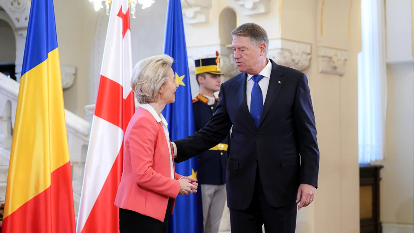 Ursula von der Leyen a discutat cu Klaus Iohannis despre criza din România FOTO: Adm. Prezidențială