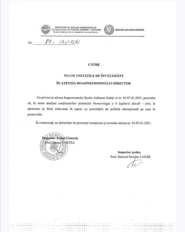 noua adresa ISJ Galati