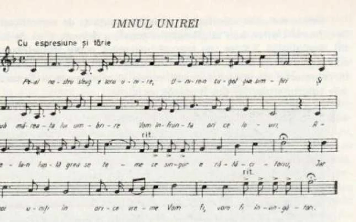 "Pe-al nostru steag e scris unire" a fost imnul României în perioada 1975-1977